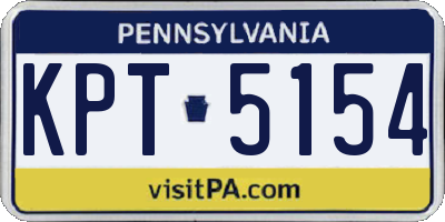 PA license plate KPT5154