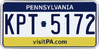 PA license plate KPT5172