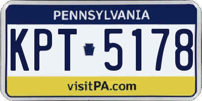 PA license plate KPT5178