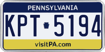 PA license plate KPT5194