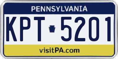 PA license plate KPT5201