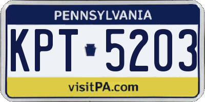 PA license plate KPT5203