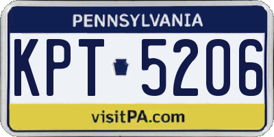PA license plate KPT5206