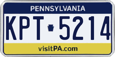 PA license plate KPT5214