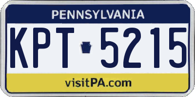 PA license plate KPT5215