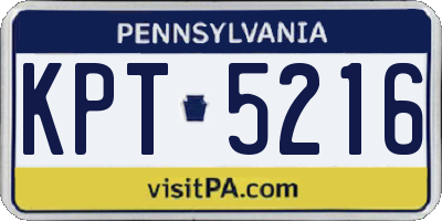 PA license plate KPT5216
