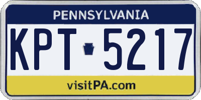 PA license plate KPT5217