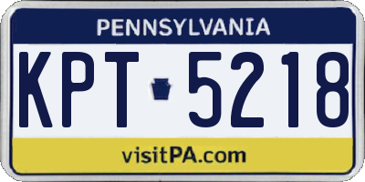 PA license plate KPT5218