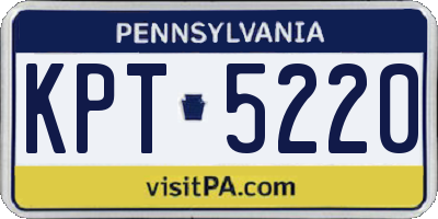 PA license plate KPT5220