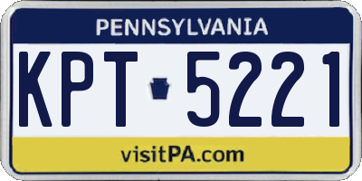 PA license plate KPT5221