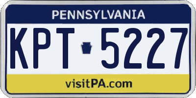 PA license plate KPT5227