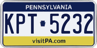 PA license plate KPT5232