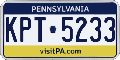 PA license plate KPT5233