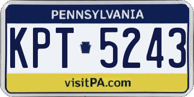 PA license plate KPT5243