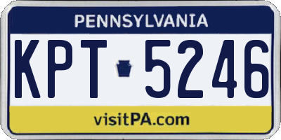 PA license plate KPT5246