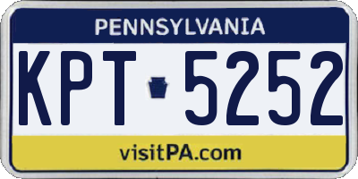 PA license plate KPT5252