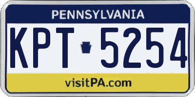PA license plate KPT5254