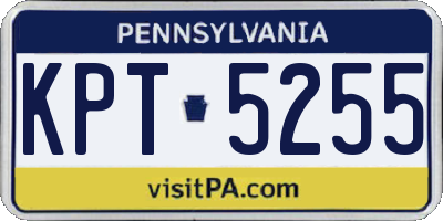 PA license plate KPT5255