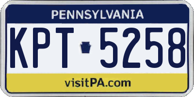 PA license plate KPT5258