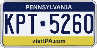 PA license plate KPT5260