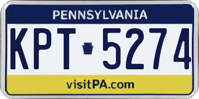 PA license plate KPT5274
