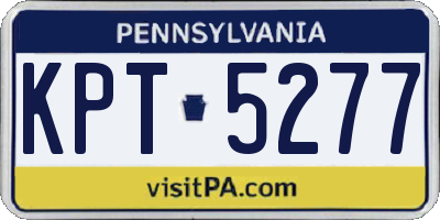 PA license plate KPT5277