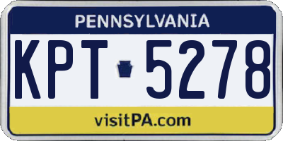 PA license plate KPT5278
