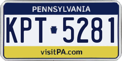 PA license plate KPT5281