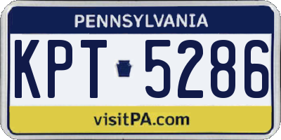 PA license plate KPT5286