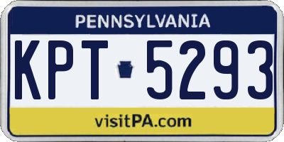 PA license plate KPT5293