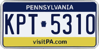 PA license plate KPT5310