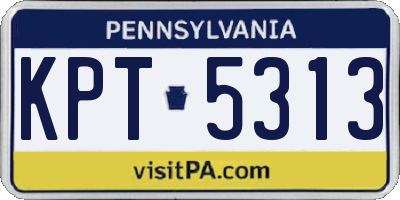 PA license plate KPT5313