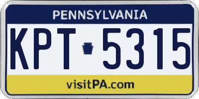 PA license plate KPT5315