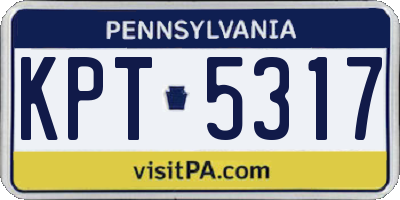 PA license plate KPT5317