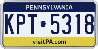 PA license plate KPT5318