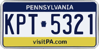 PA license plate KPT5321