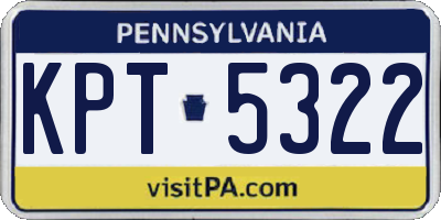 PA license plate KPT5322
