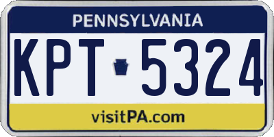 PA license plate KPT5324