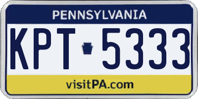 PA license plate KPT5333