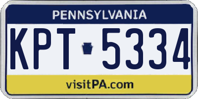 PA license plate KPT5334