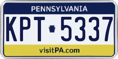 PA license plate KPT5337