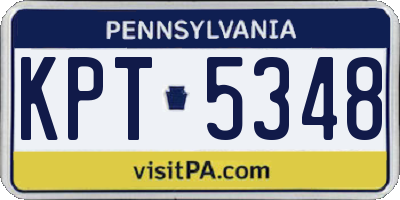PA license plate KPT5348