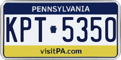 PA license plate KPT5350