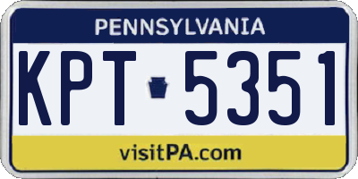 PA license plate KPT5351