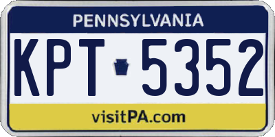 PA license plate KPT5352