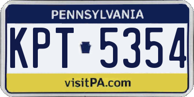 PA license plate KPT5354