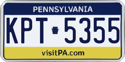 PA license plate KPT5355