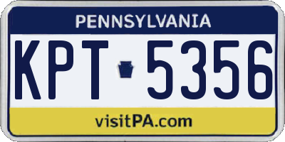 PA license plate KPT5356