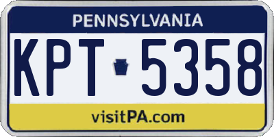 PA license plate KPT5358