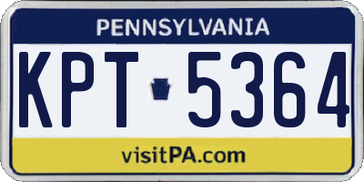 PA license plate KPT5364